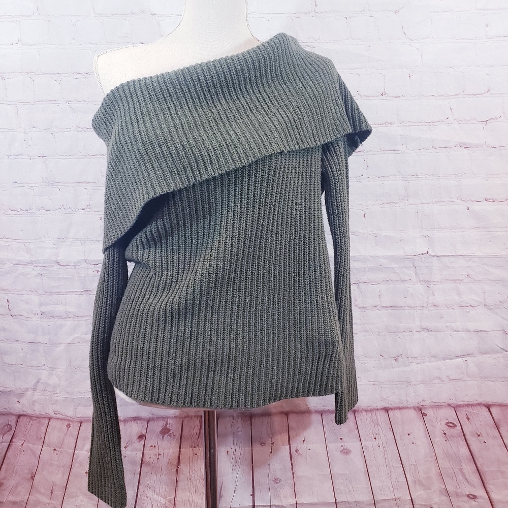 Bardot Off The Shoulder Cable Knit Sweater